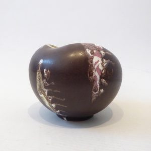 Vintage West German Pottery ceramic small vase pot, brown 1950s/1960s MCM retro