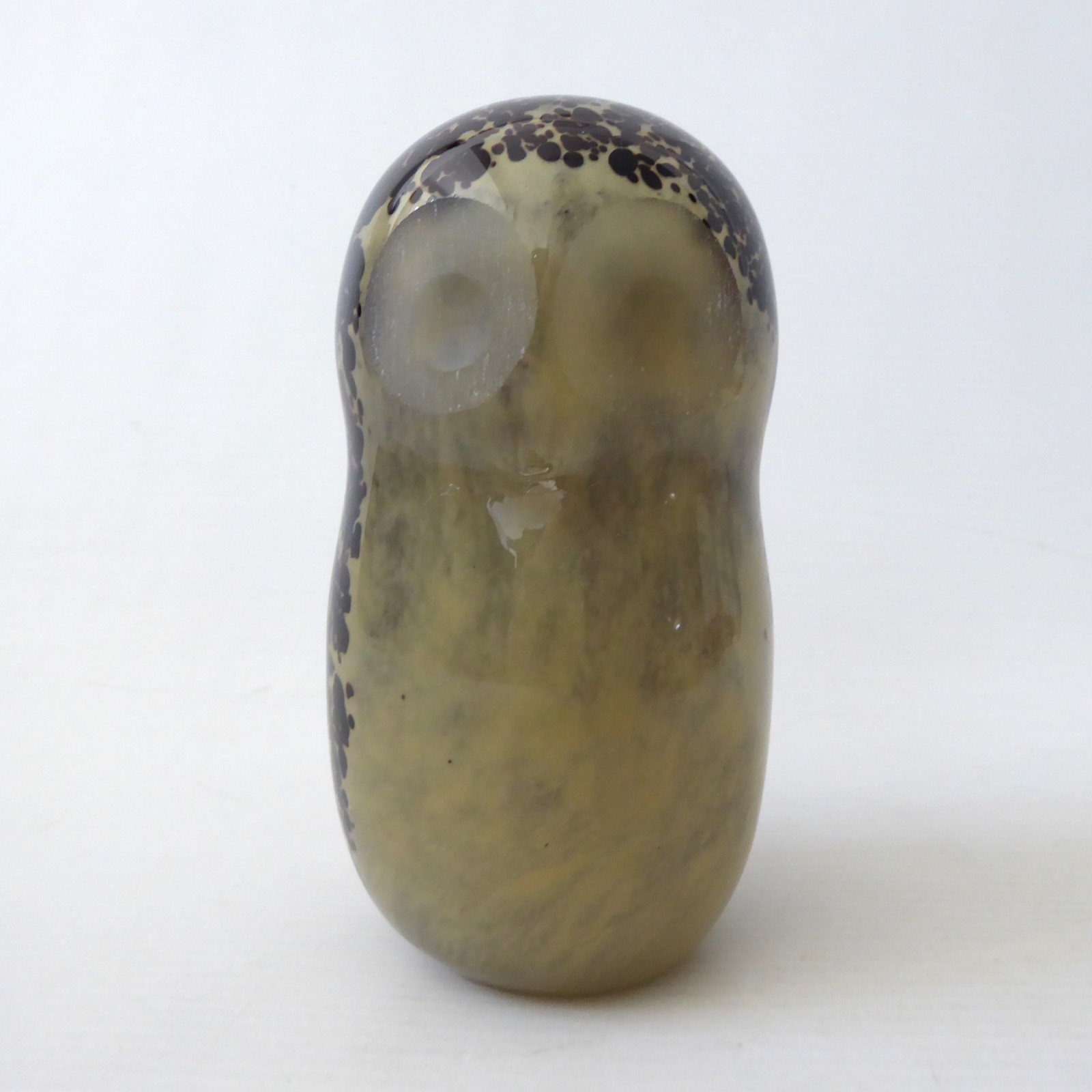 Wedgwood speckled brown art glass OWL sculpture paperweight, RSW140 vintage 70s - Image 3