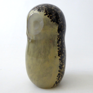Wedgwood speckled brown art glass OWL sculpture paperweight, RSW140 vintage 70s