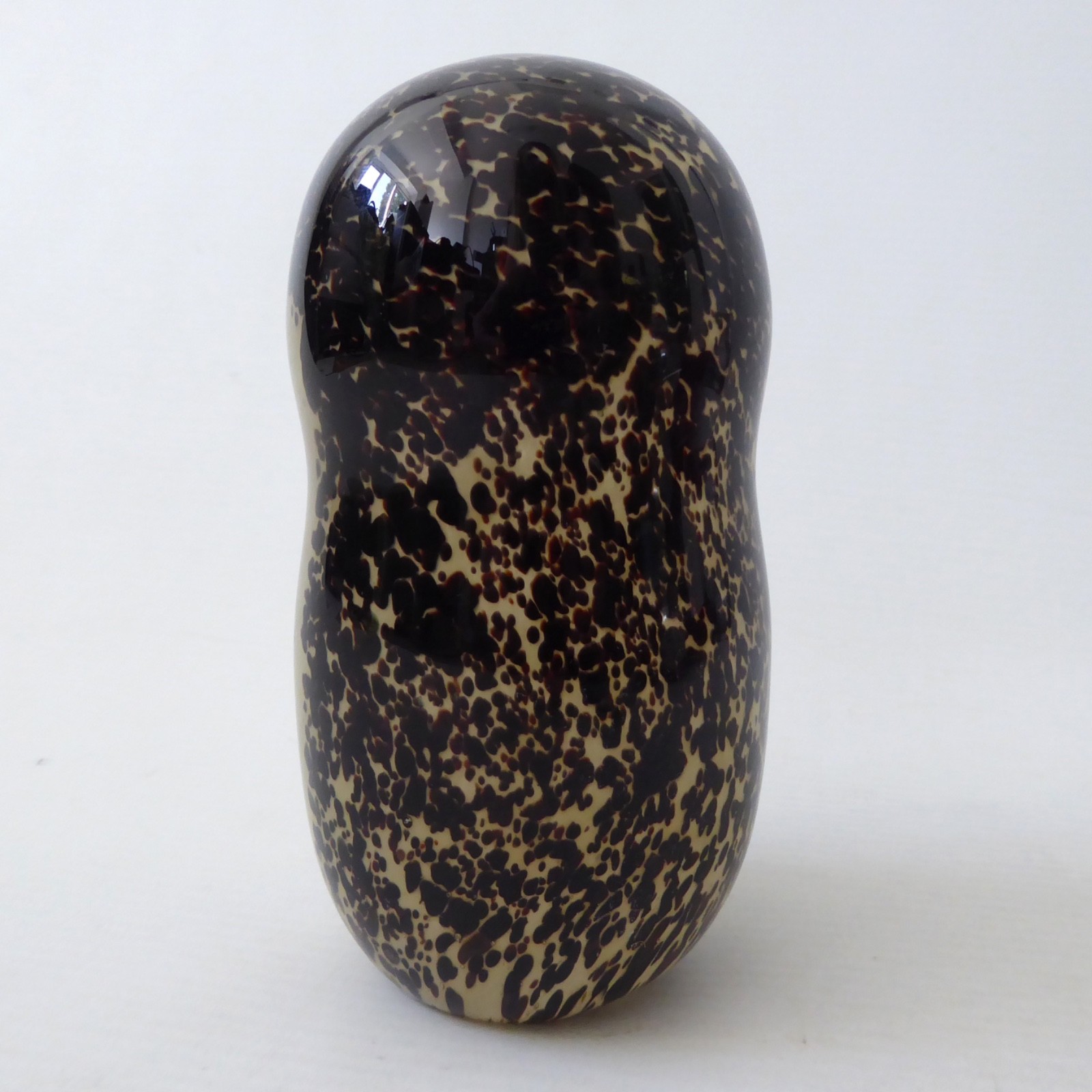 Wedgwood speckled brown art glass OWL sculpture paperweight, RSW140 vintage 70s - Image 4