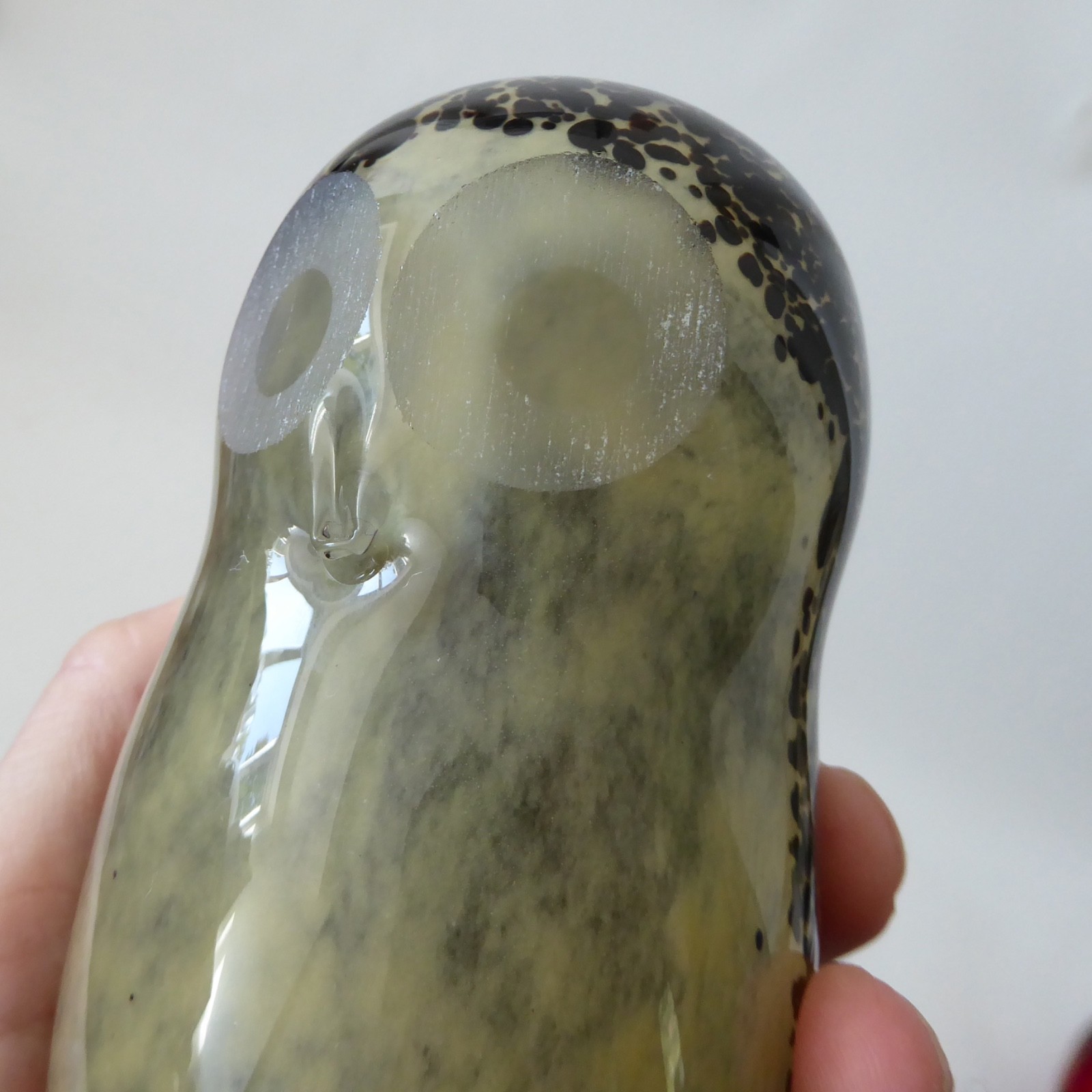 Wedgwood speckled brown art glass OWL sculpture paperweight, RSW140 vintage 70s - Image 6