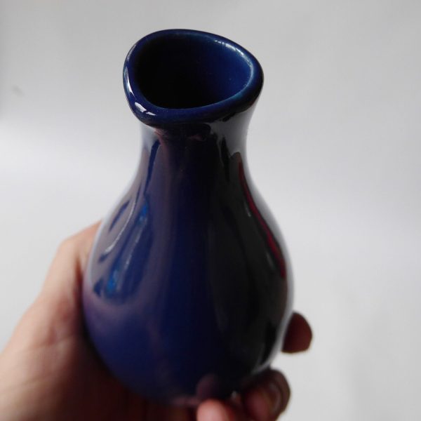 1967 Arabia Finland dark blue ceramic oil vinegar jug pot, 1960s Kaarina Aho MCM - Image 12