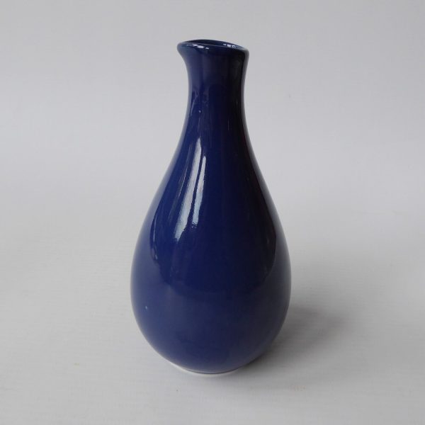 1967 Arabia Finland dark blue ceramic oil vinegar jug pot, 1960s Kaarina Aho MCM - Image 4