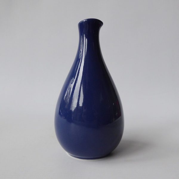 1967 Arabia Finland dark blue ceramic oil vinegar jug pot, 1960s Kaarina Aho MCM - Image 6