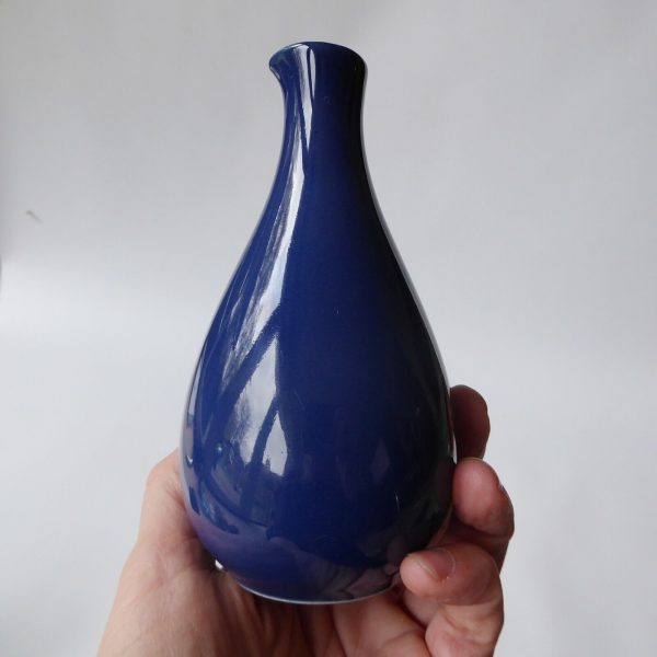 1967 Arabia Finland dark blue ceramic oil vinegar jug pot, 1960s Kaarina Aho MCM - Image 9