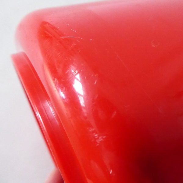 1980s retro Embee ice bucket. Vintage post modernist red plastic. Barware cooler - Image 13