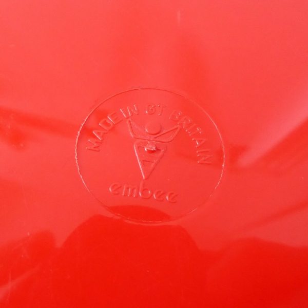 1980s retro Embee ice bucket. Vintage post modernist red plastic. Barware cooler - Image 10