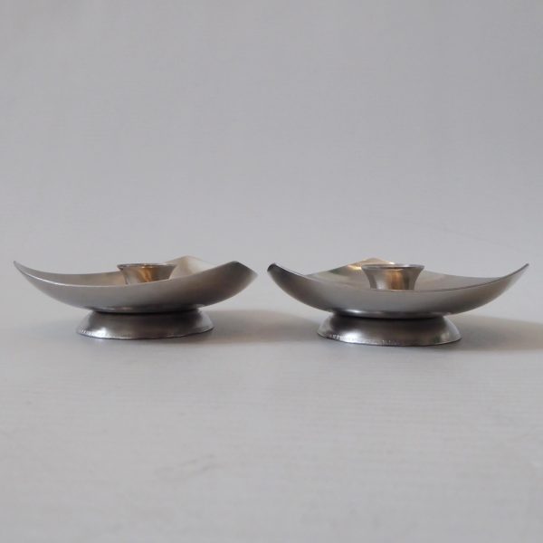 2x Danish triangular stainless steel 18/8 candle holders Scandinavian modernist - Image 7