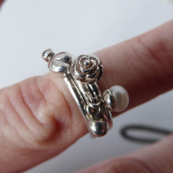 3x Danish sterling 925 silver stacking rings Hans Henrik Nygaard HHN. Size I XXS - Image 3