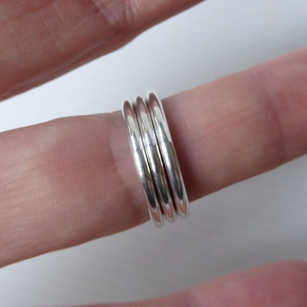 3x Danish sterling 925 silver stacking rings Hans Henrik Nygaard HHN. Size I XXS - Image 4