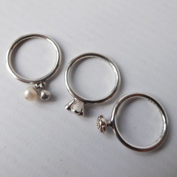 3x Danish sterling 925 silver stacking rings Hans Henrik Nygaard HHN. Size I XXS - Image 5