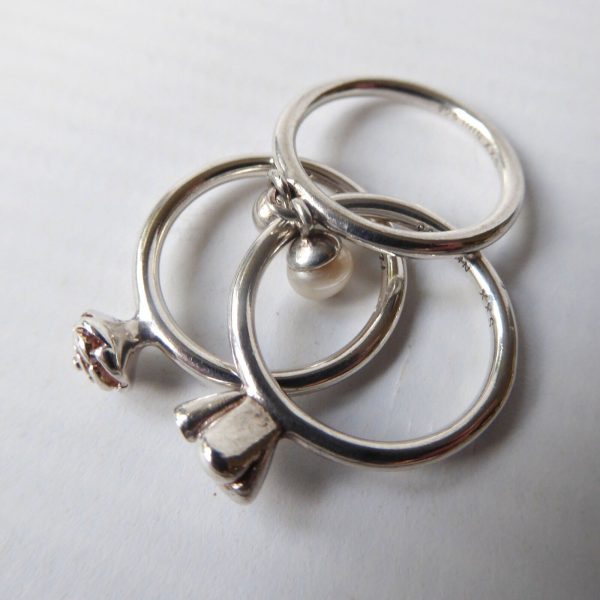 3x Danish sterling 925 silver stacking rings Hans Henrik Nygaard HHN. Size I XXS - Image 6