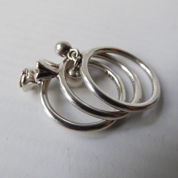 3x Danish sterling 925 silver stacking rings Hans Henrik Nygaard HHN. Size I XXS - Image 7