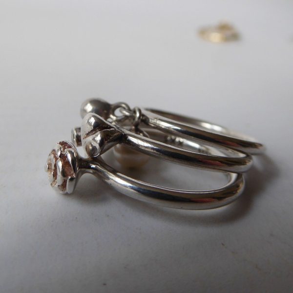 3x Danish sterling 925 silver stacking rings Hans Henrik Nygaard HHN. Size I XXS - Image 8
