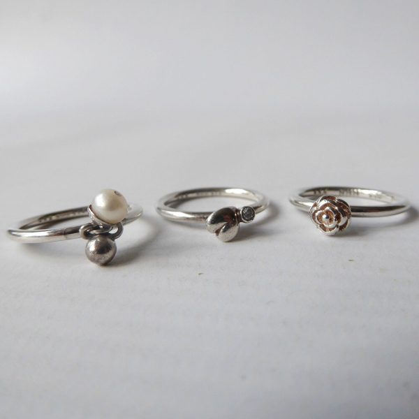 3x Danish sterling 925 silver stacking rings Hans Henrik Nygaard HHN. Size I XXS - Image 9