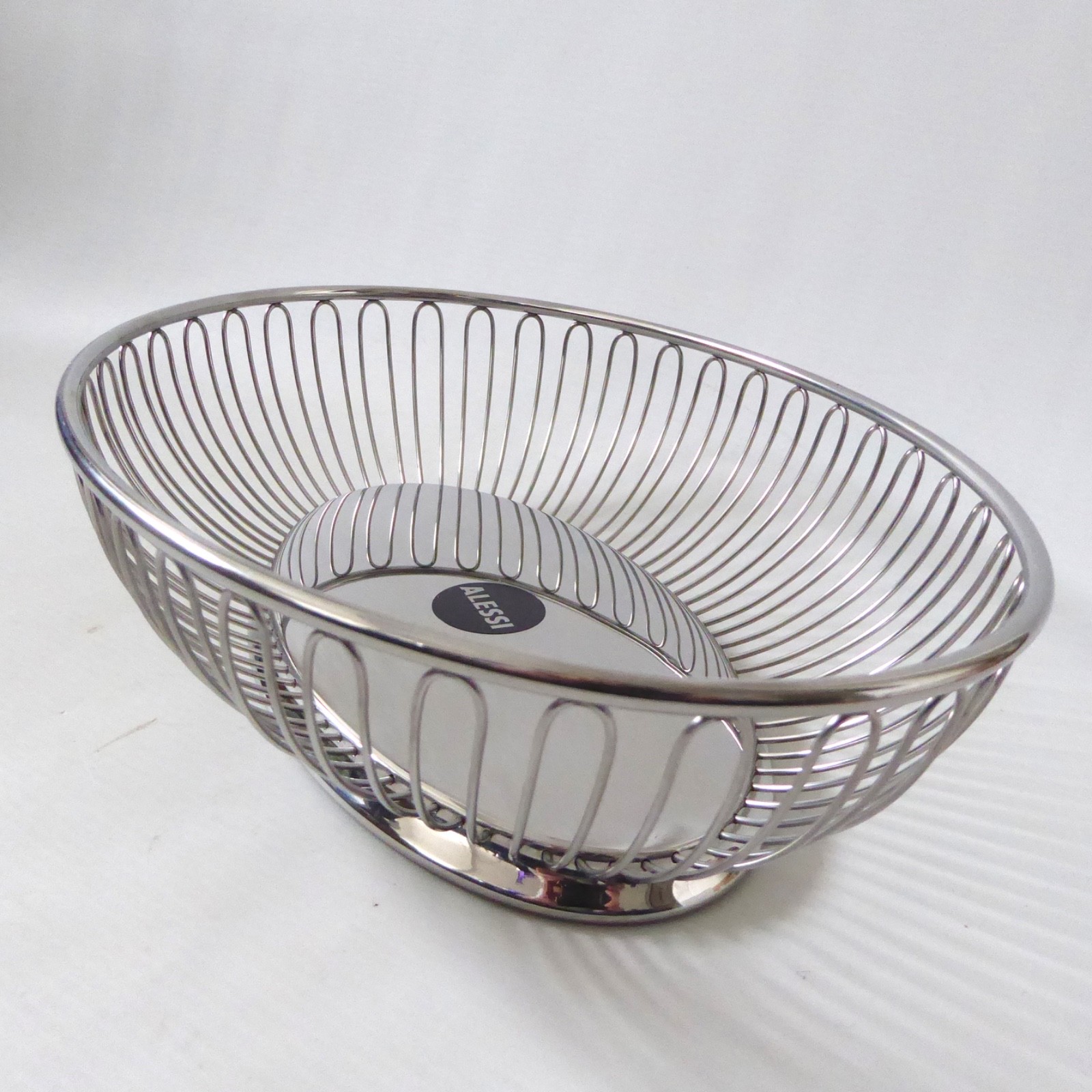 Alessi 829 Oval wire basket. Vintage style 18/10 mirror stainless steel. Italy - Image 4