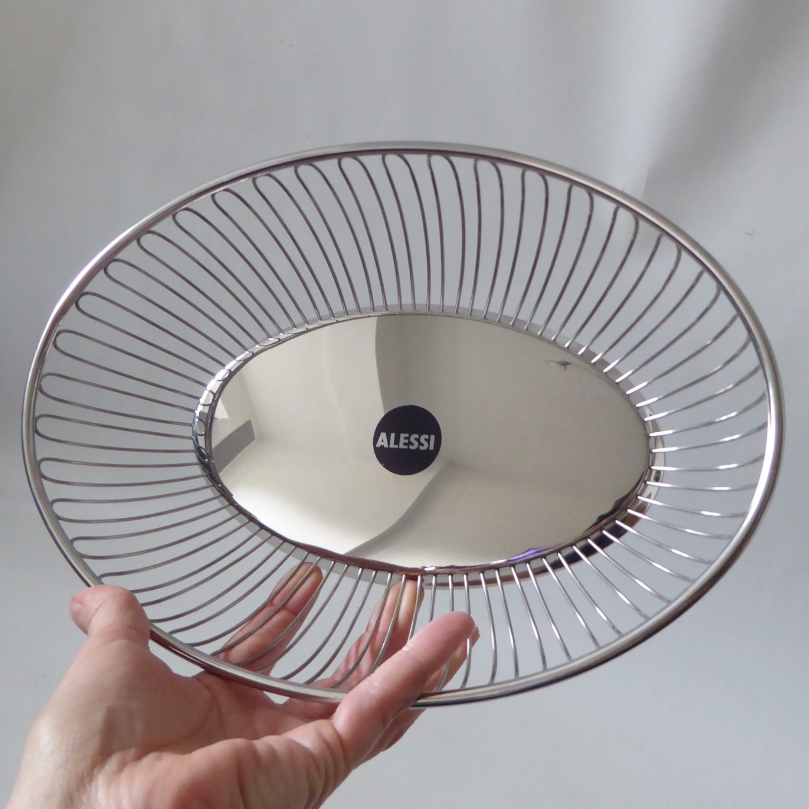 Alessi 829 Oval wire basket. Vintage style 18/10 mirror stainless steel. Italy - Image 6