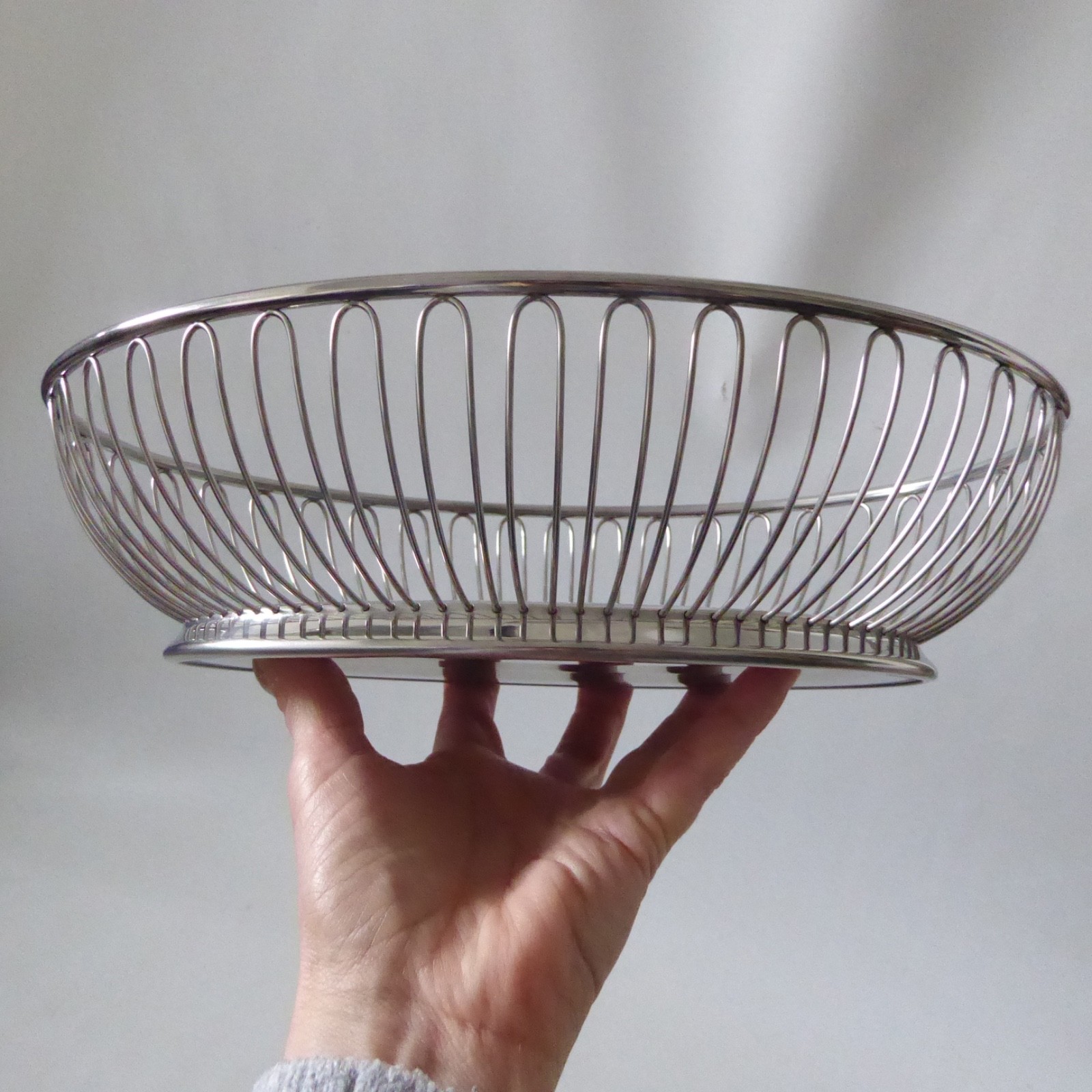 Alessi 829 Oval wire basket. Vintage style 18/10 mirror stainless steel. Italy - Image 7