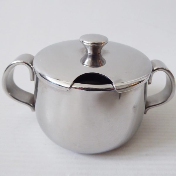 Alfra Alessi Italy vintage 60s stainless steel sugar mustard jam condiments pot - Image 4