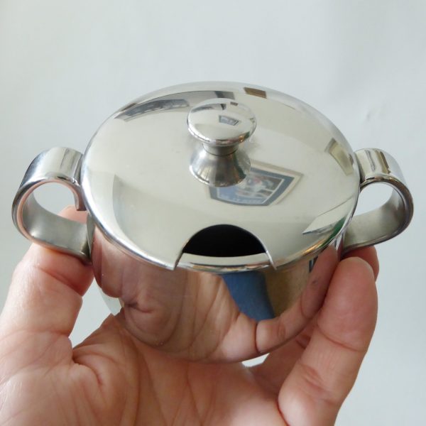 Alfra Alessi Italy vintage 60s stainless steel sugar mustard jam condiments pot - Image 8