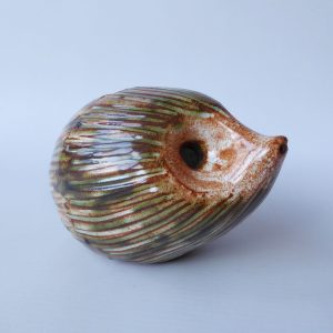 Big green vintage Prima Pottery PP hedgehog money box. Marcus Marc Goldberger