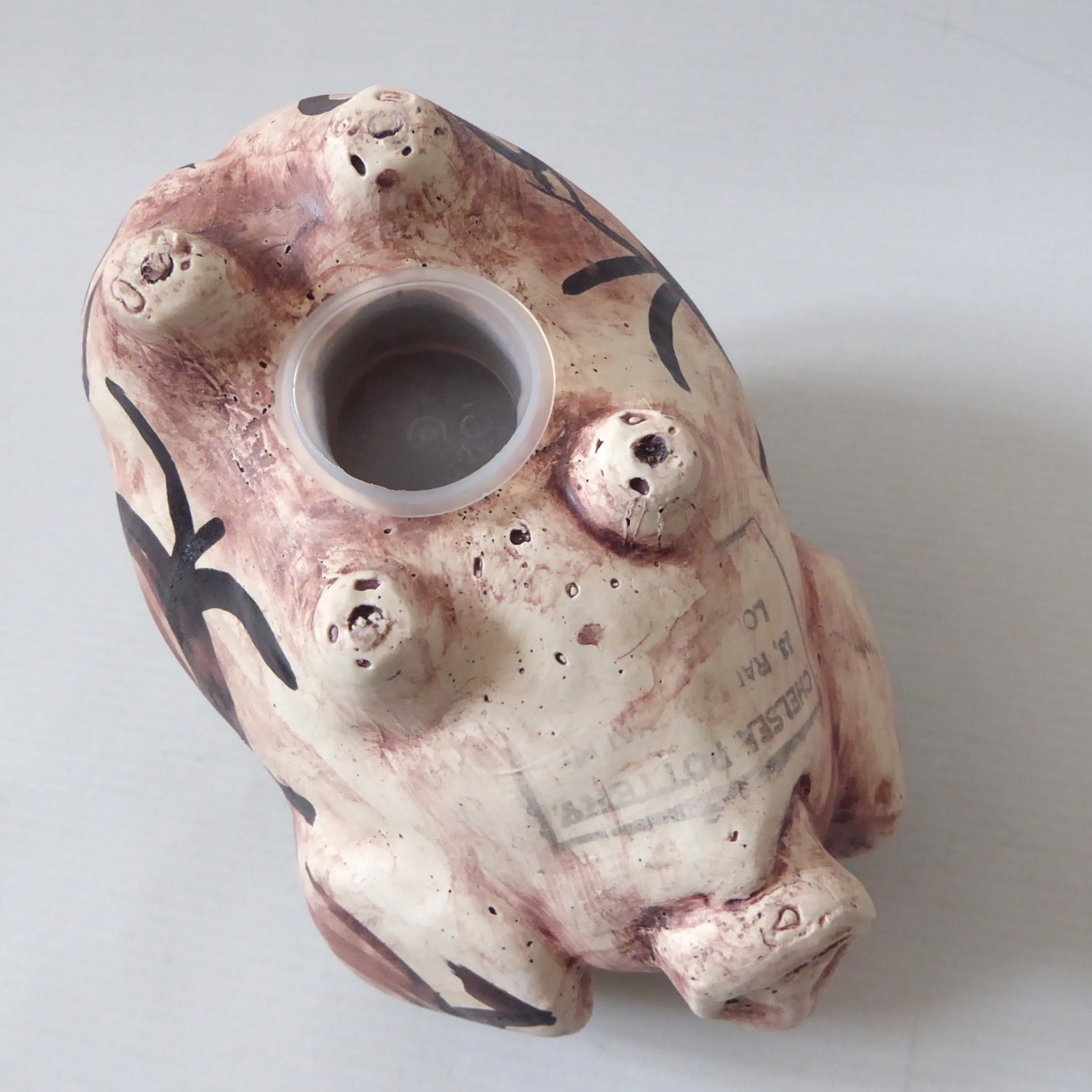 Chelsea Pottery studio pottery piggy bank money box 1970s retro vintage painted - Image 13