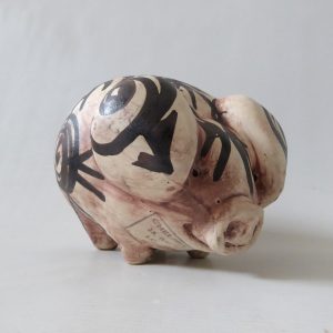 Chelsea Pottery studio pottery piggy bank money box 1970s retro vintage painted