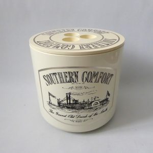 Crayonne vintage large ice bucket, Southern Comfort American theme, Cream/black
