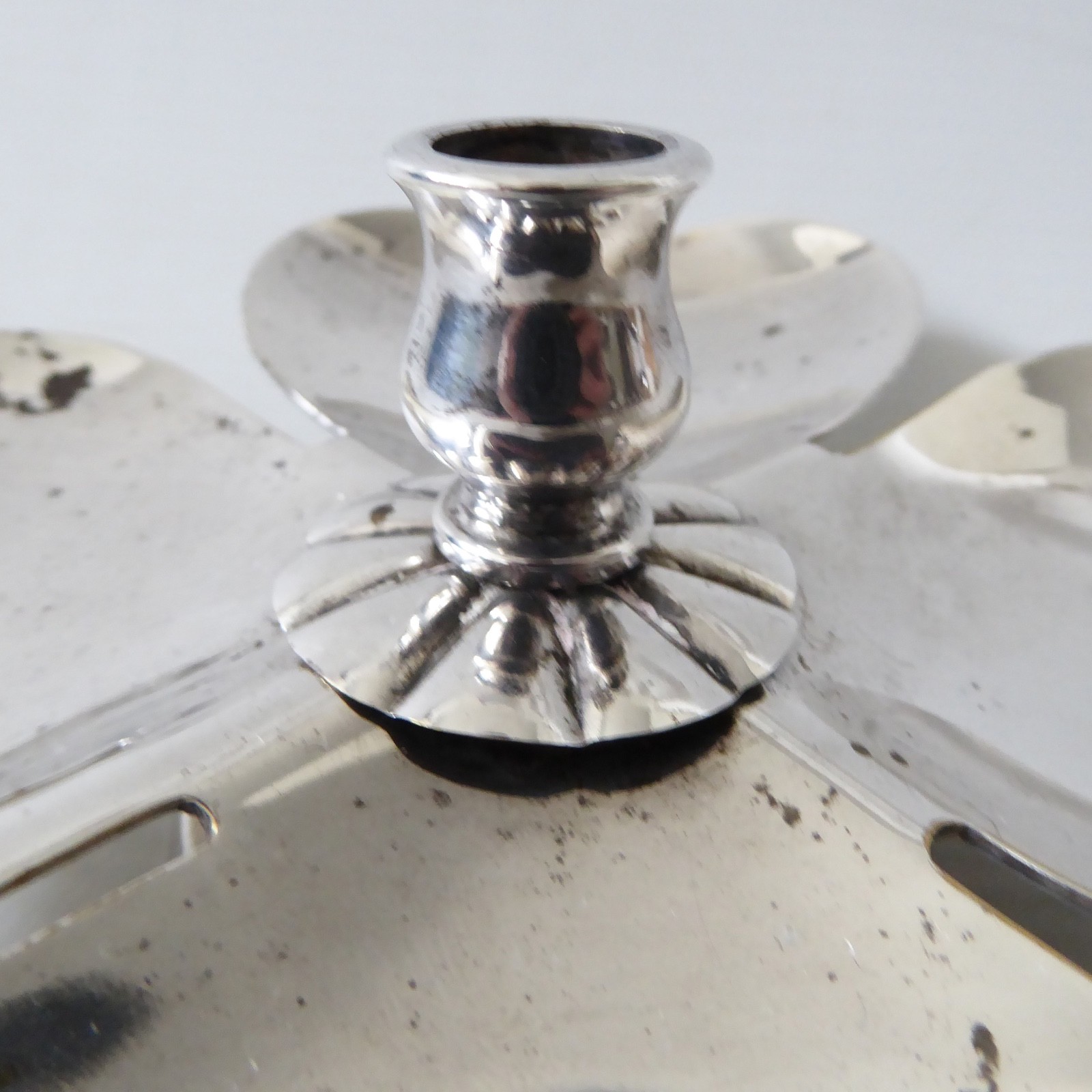 Danish E Dragsted vintage silver-plated candle holder candlestick, 4 leaf clover - Image 8