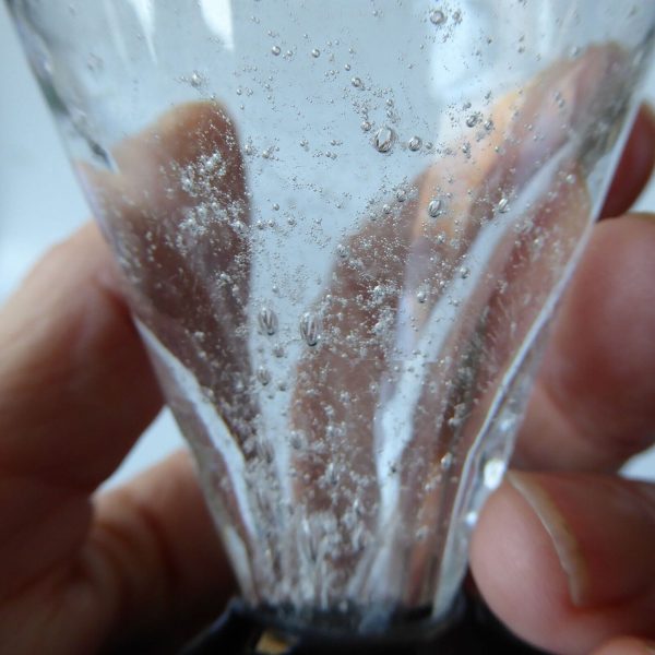 Daum Nancy France signed schnapps shot glass, vintage. Black & bubble clear 3" - Image 7
