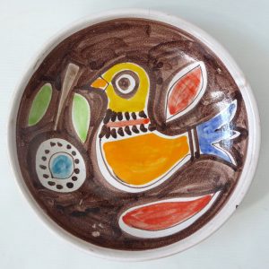 Desimone vintage Italian pottery ceramic bowl dish plate. Mid century bird Italy