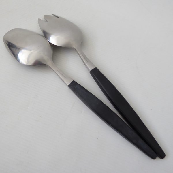 Gense Focus Deluxe vegetable salad servers cutlery, Folke Arström Sweden vintage - Image 11