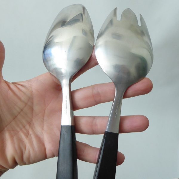 Gense Focus Deluxe vegetable salad servers cutlery, Folke Arström Sweden vintage - Image 14