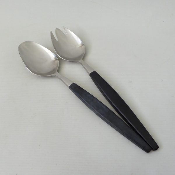 Gense Focus Deluxe vegetable salad servers cutlery, Folke Arström Sweden vintage - Image 3