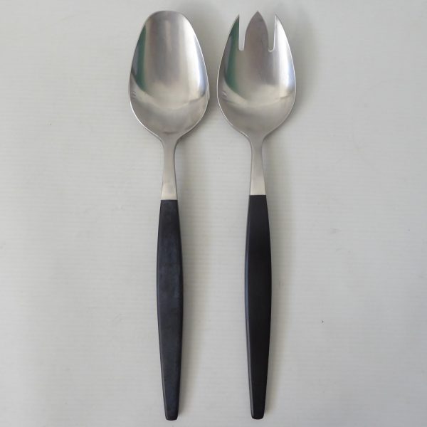 Gense Focus Deluxe vegetable salad servers cutlery, Folke Arström Sweden vintage