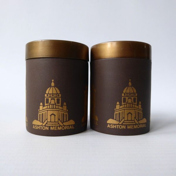 Hornsea salt & pepper pots, shakers. Lancaster castle, Ashton. Vitramic gold '76 - Image 5