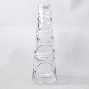 Jasper Conran x Stuart Crystal Aura 21cm tapering cut art glass vase. 1999