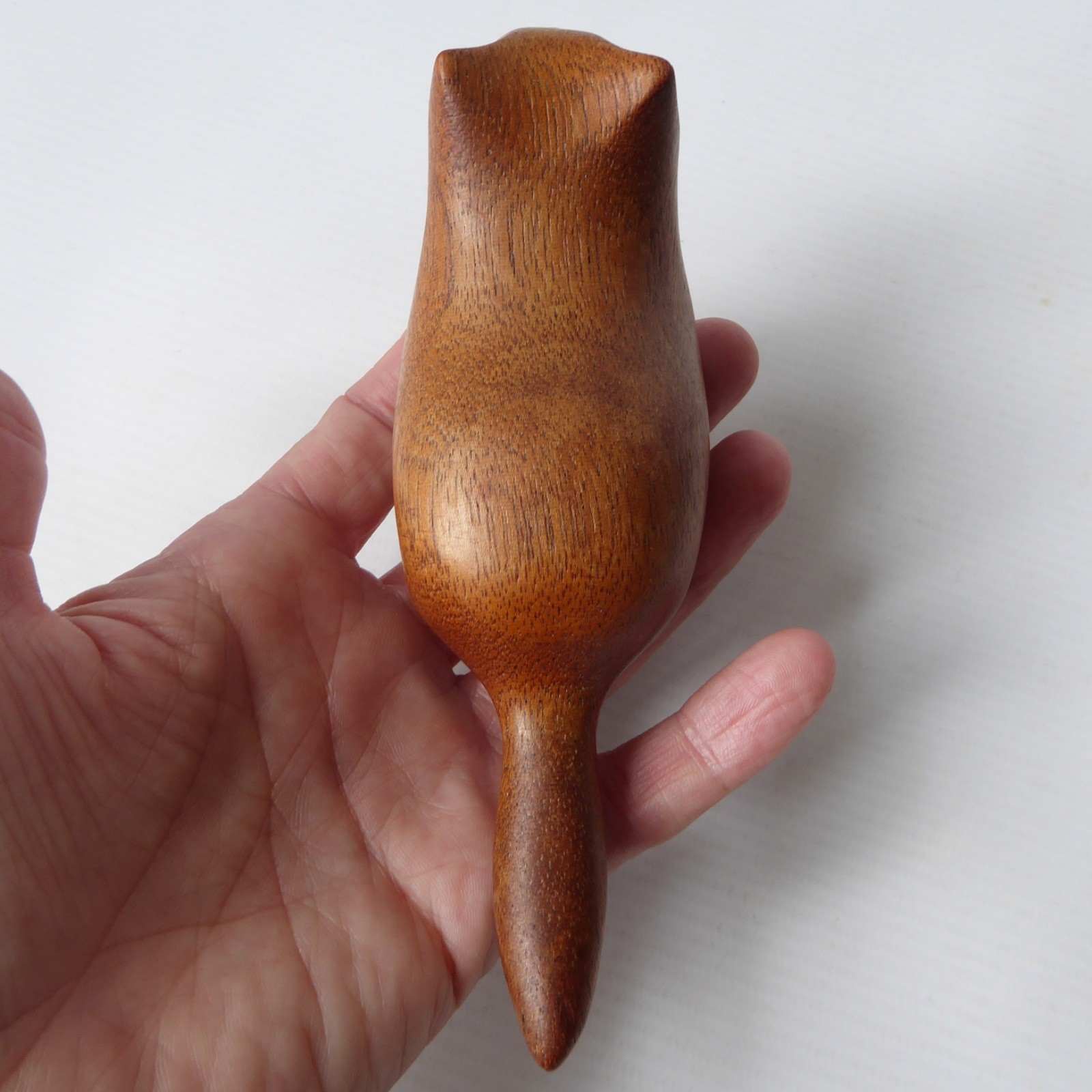 John Hunter carved mahogany wooden cat figurine, modernist minimalist crouching - Image 14