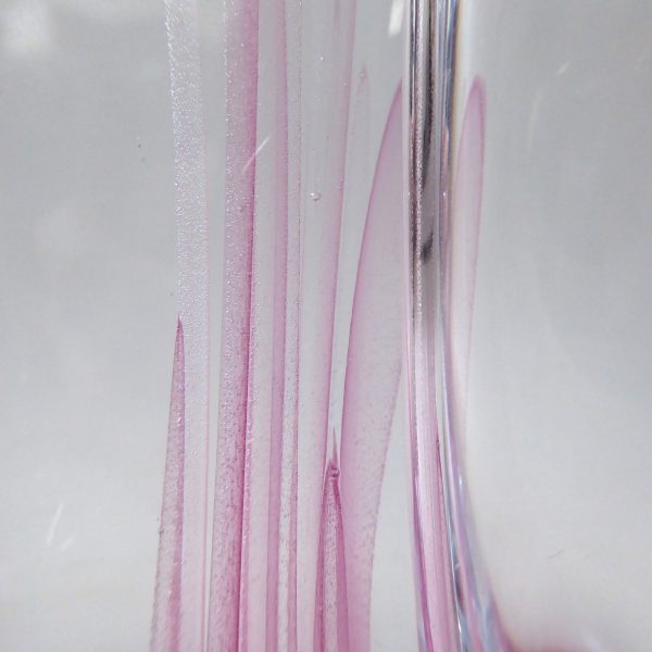 Josef Marcolin M51 art glass vase, big heavy signed pink streak. Sweden vintage - Image 11