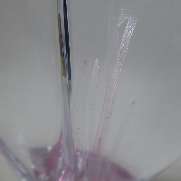 Josef Marcolin M51 art glass vase, big heavy signed pink streak. Sweden vintage - Image 5
