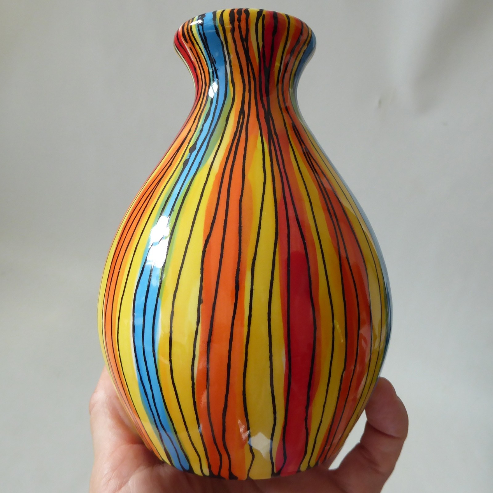 Katherine Barney Elsing Norfolk studio pottery ceramic striped vase contemporary - Image 11
