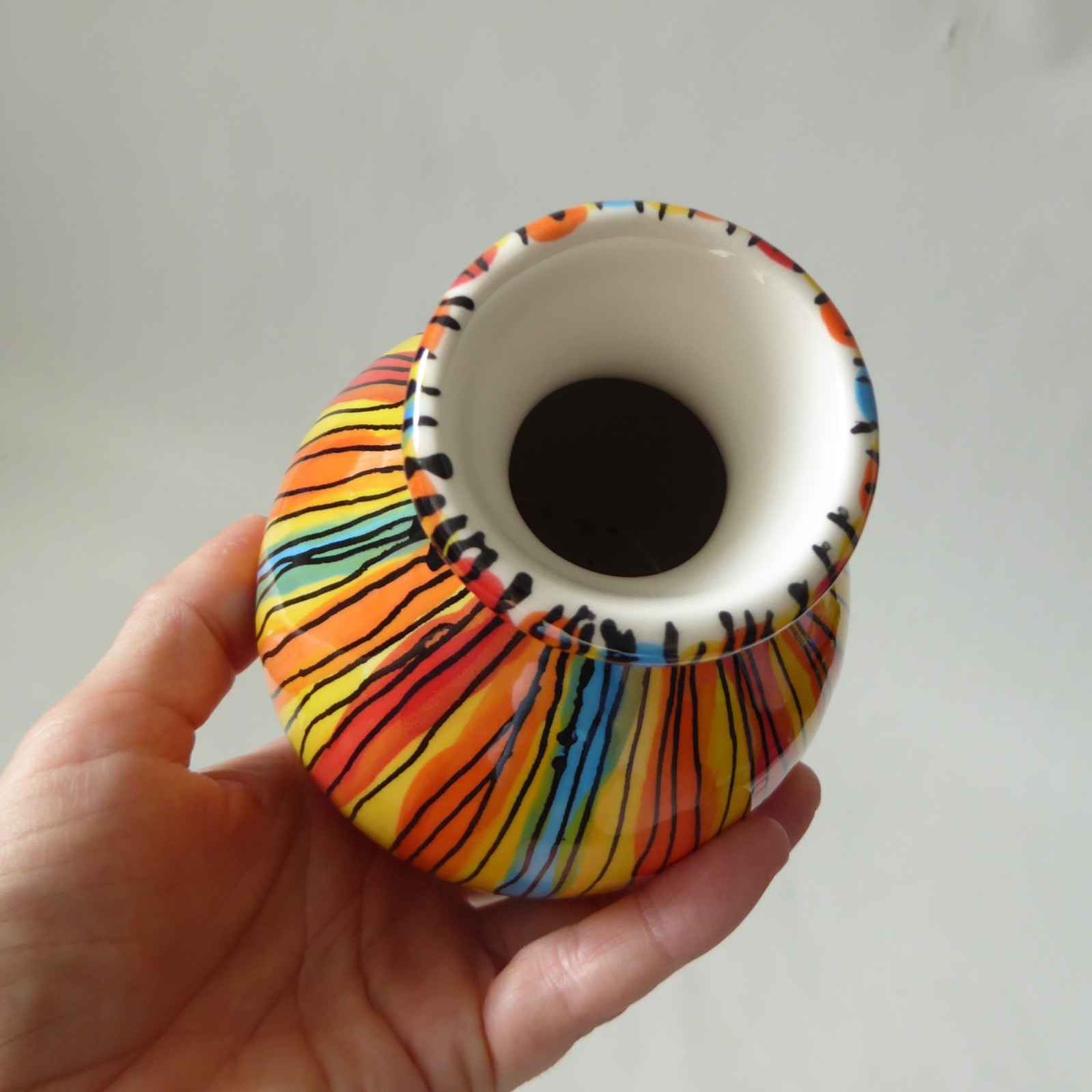 Katherine Barney Elsing Norfolk studio pottery ceramic striped vase contemporary - Image 12