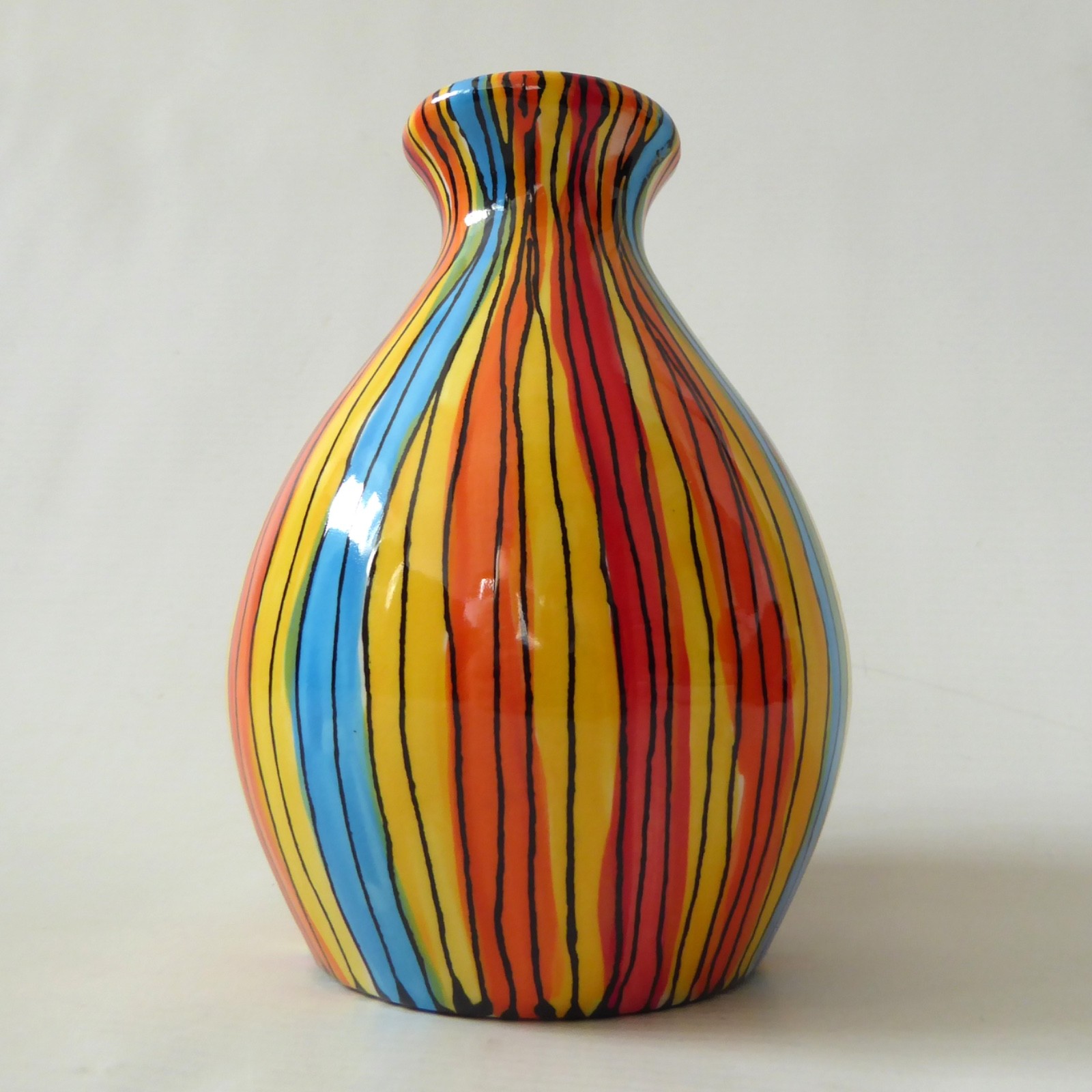 Katherine Barney Elsing Norfolk studio pottery ceramic striped vase contemporary - Image 3
