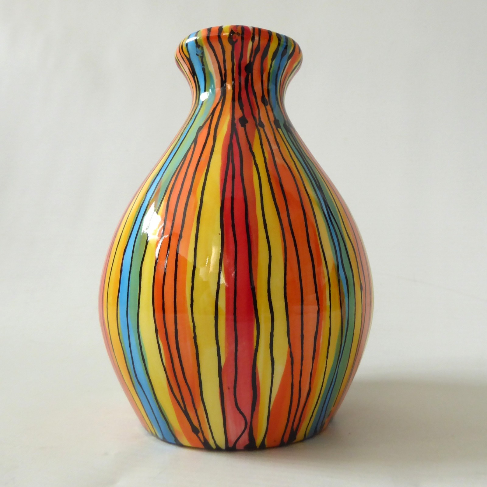 Katherine Barney Elsing Norfolk studio pottery ceramic striped vase contemporary - Image 4