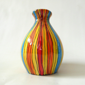 Katherine Barney Elsing Norfolk studio pottery ceramic striped vase contemporary