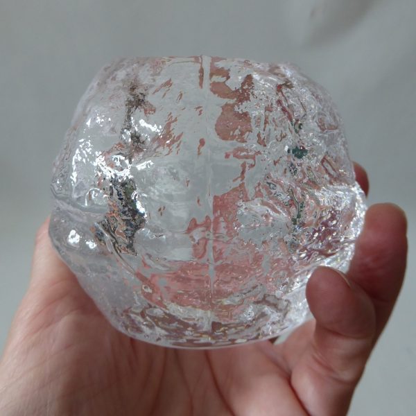Kost Boda Snowball art glass votive tealight candle holder. Icy Swedish A. Wärff - Image 11
