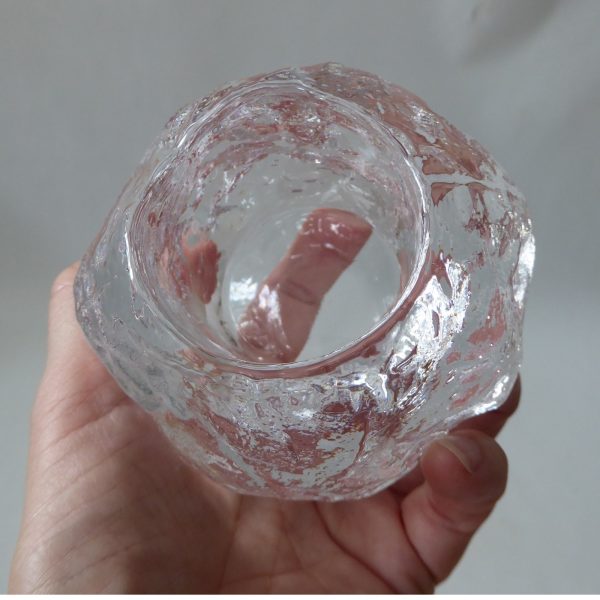 Kost Boda Snowball art glass votive tealight candle holder. Icy Swedish A. Wärff - Image 12