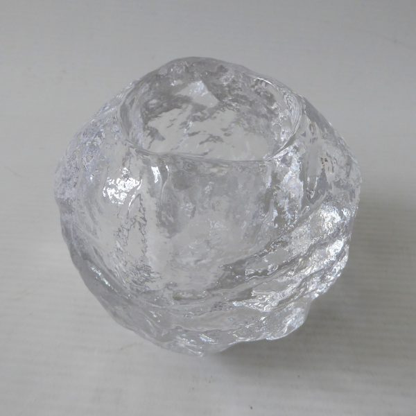 Kost Boda Snowball art glass votive tealight candle holder. Icy Swedish A. Wärff - Image 4