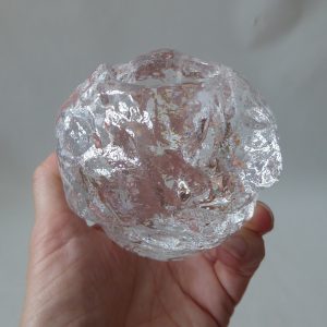 Kost Boda Snowball art glass votive tealight candle holder. Icy Swedish A. Wärff