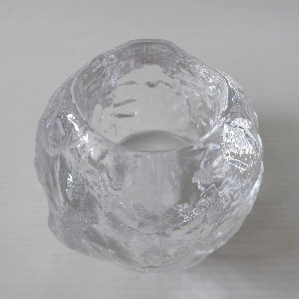 Kost Boda Snowball art glass votive tealight candle holder. Icy Swedish A. Wärff - Image 5